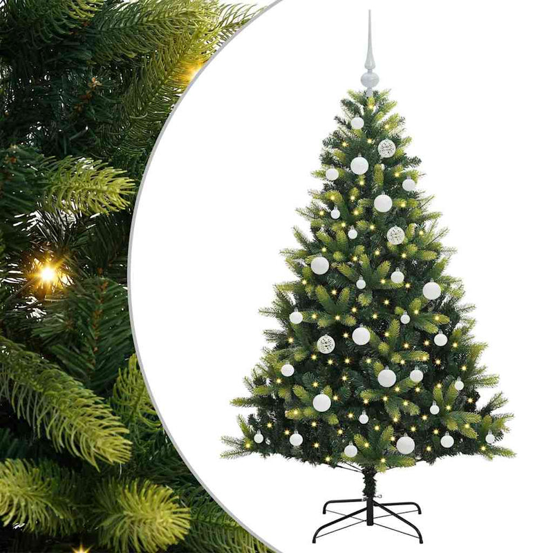 Load image into Gallery viewer, Vidaxl kunstkerstboom met scharnier 150 leds groen 150 cm pvc en pe
