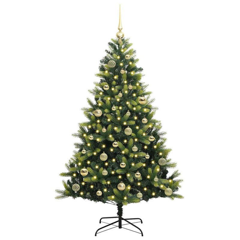 Load image into Gallery viewer, Vidaxl kunstkerstboom met scharnier 150 leds groen 150 cm pvc en pe
