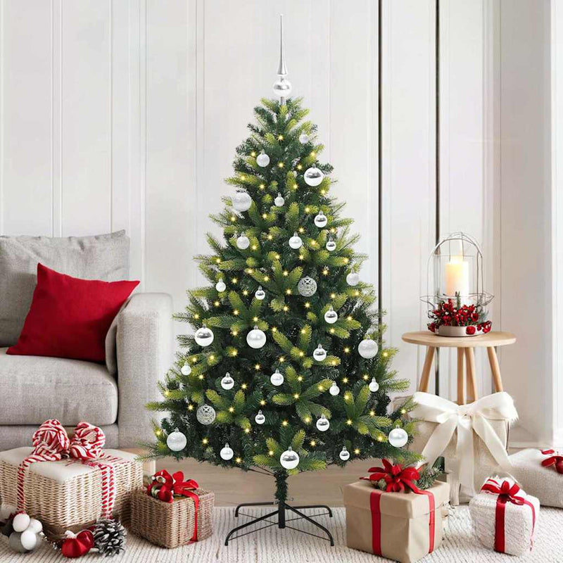 Load image into Gallery viewer, Vidaxl kunstkerstboom met scharnier 150 leds groen 150 cm pvc en pe
