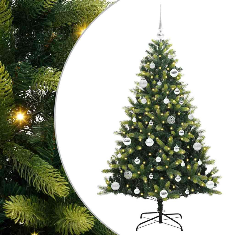 Load image into Gallery viewer, Vidaxl kunstkerstboom met scharnier 150 leds groen 150 cm pvc en pe
