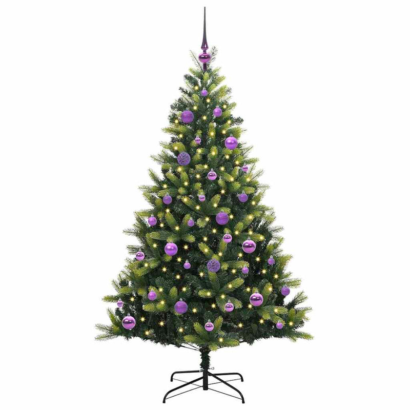 Load image into Gallery viewer, Vidaxl kunstkerstboom met scharnier 150 leds groen 150 cm pvc en pe
