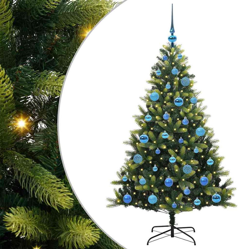 Load image into Gallery viewer, Vidaxl kunstkerstboom met scharnier 150 leds groen 150 cm pvc en pe

