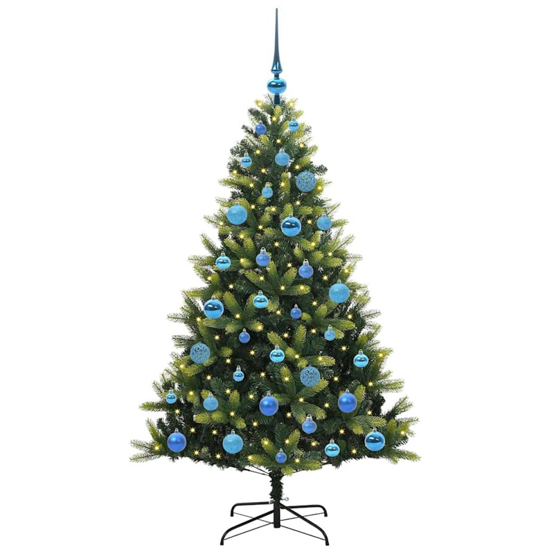 Load image into Gallery viewer, Vidaxl kunstkerstboom met scharnier 150 leds groen 150 cm pvc en pe
