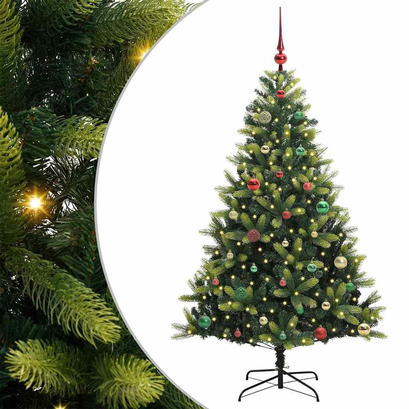 Load image into Gallery viewer, Vidaxl kunstkerstboom met scharnier 150 leds groen 150 cm pvc en pe
