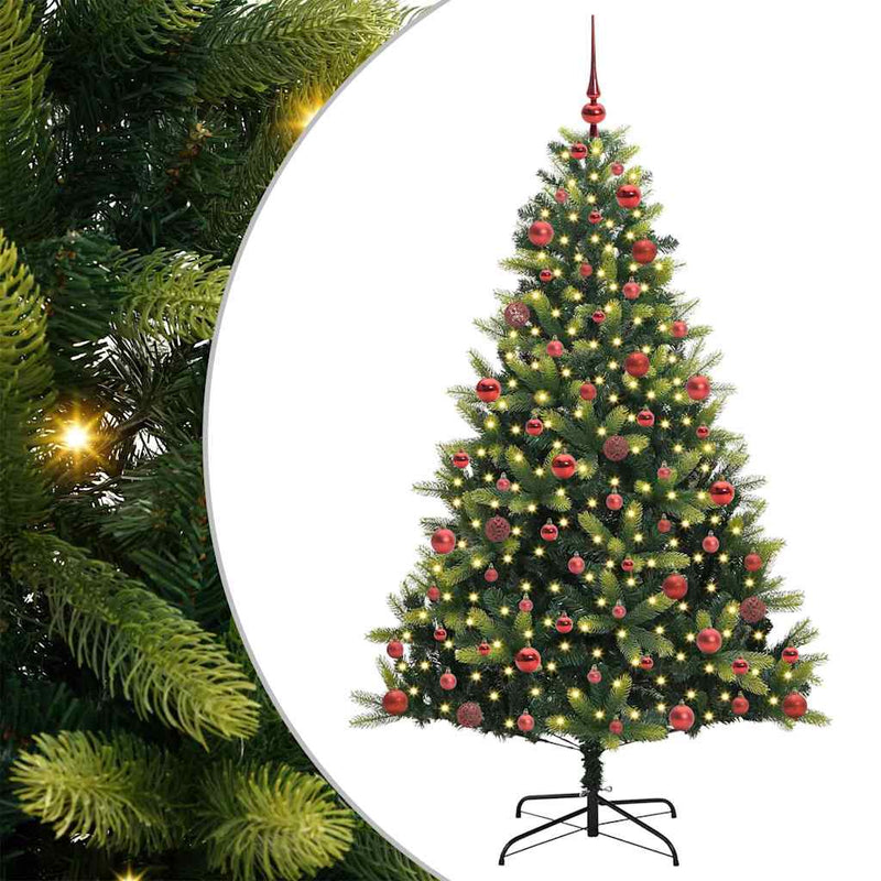 Load image into Gallery viewer, Vidaxl kunstkerstboom met scharnier 300 leds groen 180 cm pvc en pe
