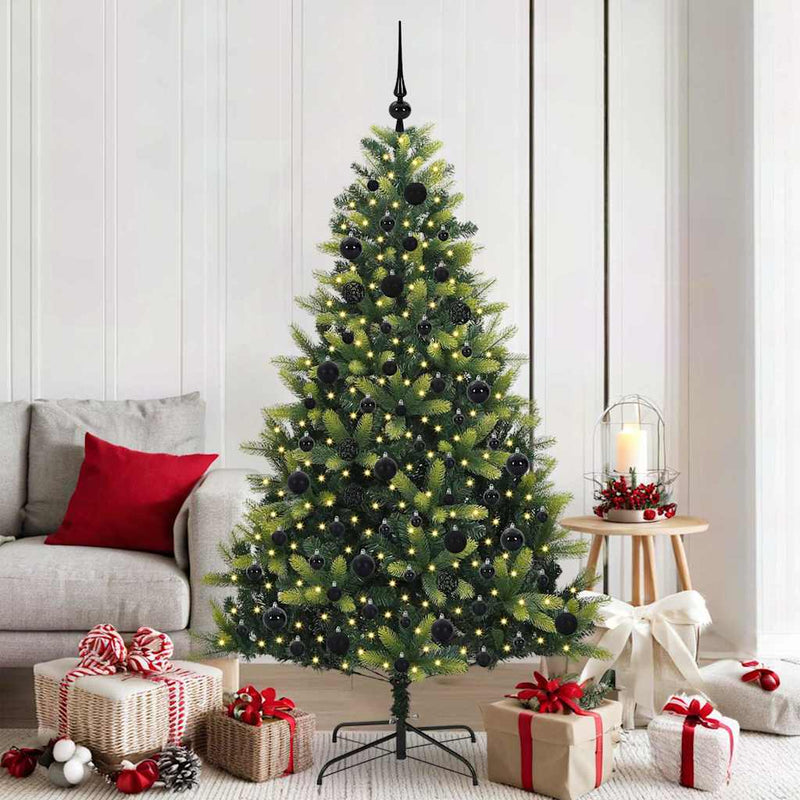 Load image into Gallery viewer, Vidaxl kunstkerstboom met scharnier 300 leds groen 180 cm pvc en pe
