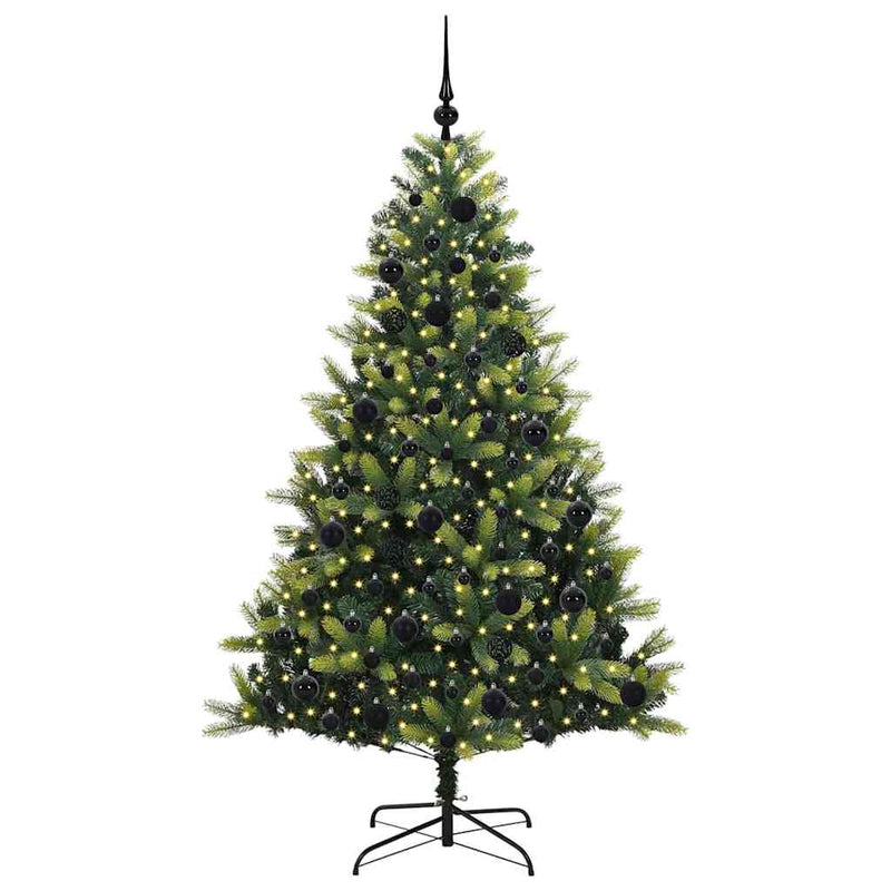 Load image into Gallery viewer, Vidaxl kunstkerstboom met scharnier 300 leds groen 180 cm pvc en pe
