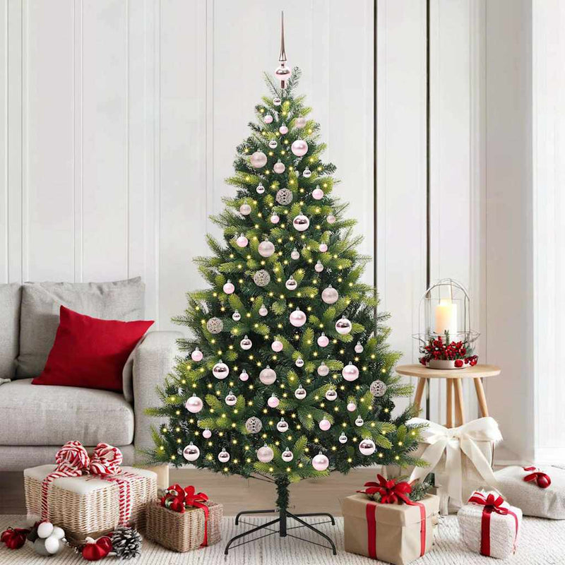 Load image into Gallery viewer, Vidaxl kunstkerstboom met scharnier 300 leds groen 180 cm pvc en pe
