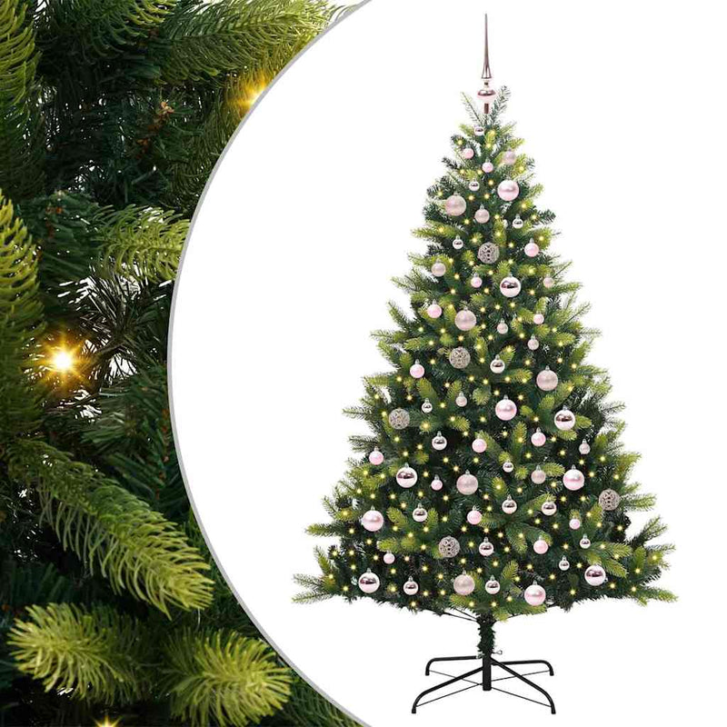 Load image into Gallery viewer, Vidaxl kunstkerstboom met scharnier 300 leds groen 180 cm pvc en pe
