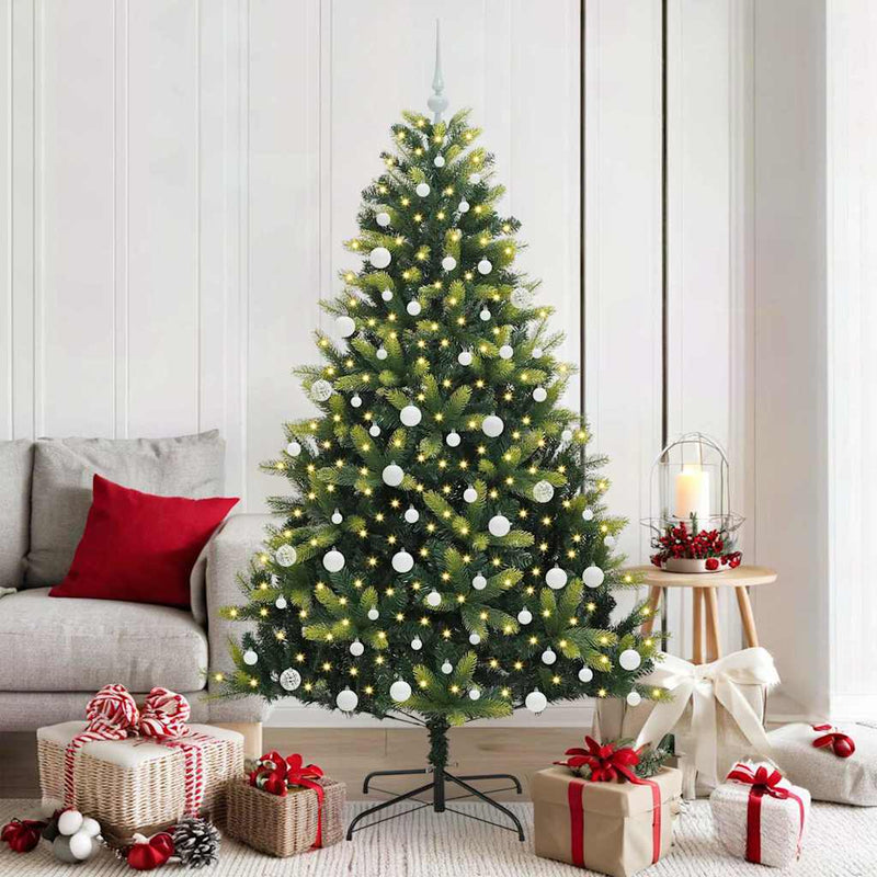 Load image into Gallery viewer, Vidaxl kunstkerstboom met scharnier 300 leds groen 180 cm pvc en pe
