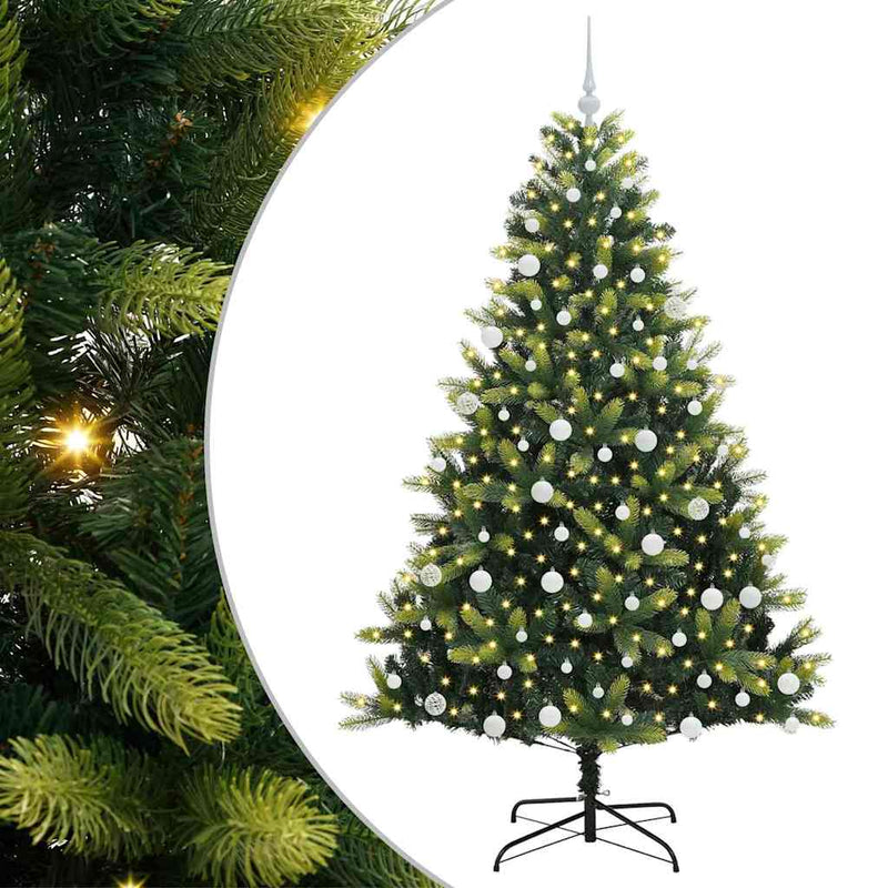 Load image into Gallery viewer, Vidaxl kunstkerstboom met scharnier 300 leds groen 180 cm pvc en pe
