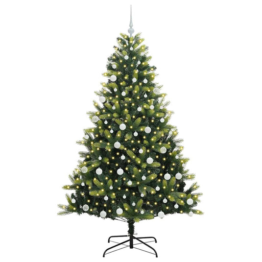 Vidaxl kunstkerstboom met scharnier 300 leds groen 180 cm pvc en pe
