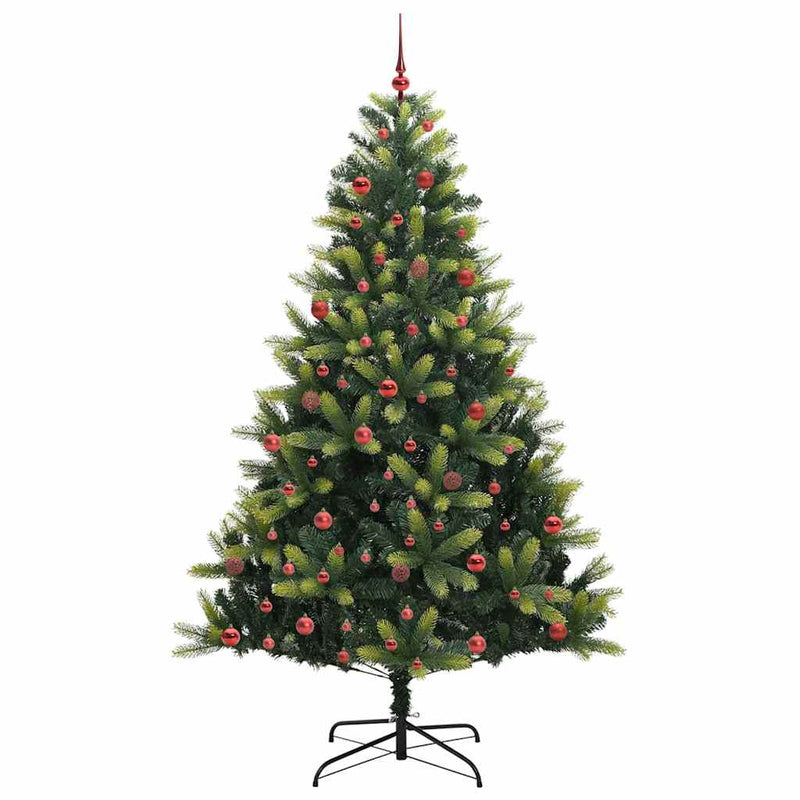 Load image into Gallery viewer, Vidaxl kunstkerstboom met scharnier 300 leds groen 210 cm pvc en pe
