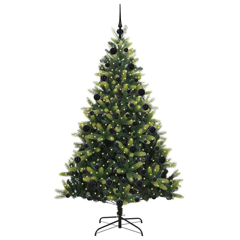 Load image into Gallery viewer, Vidaxl kunstkerstboom met scharnier 300 leds groen 210 cm pvc en pe

