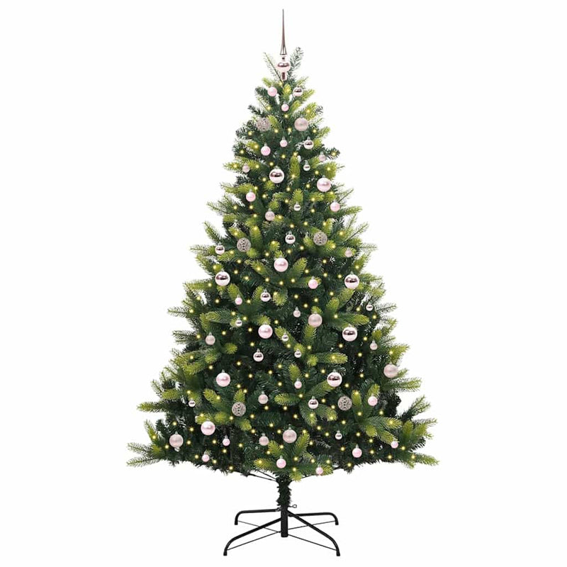 Load image into Gallery viewer, Vidaxl kunstkerstboom met scharnier 300 leds groen 210 cm pvc en pe

