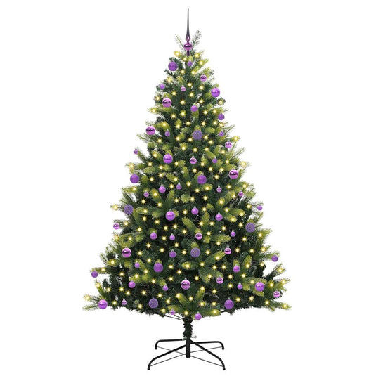 Vidaxl kunstkerstboom met scharnier 300 leds groen 210 cm pvc en pe