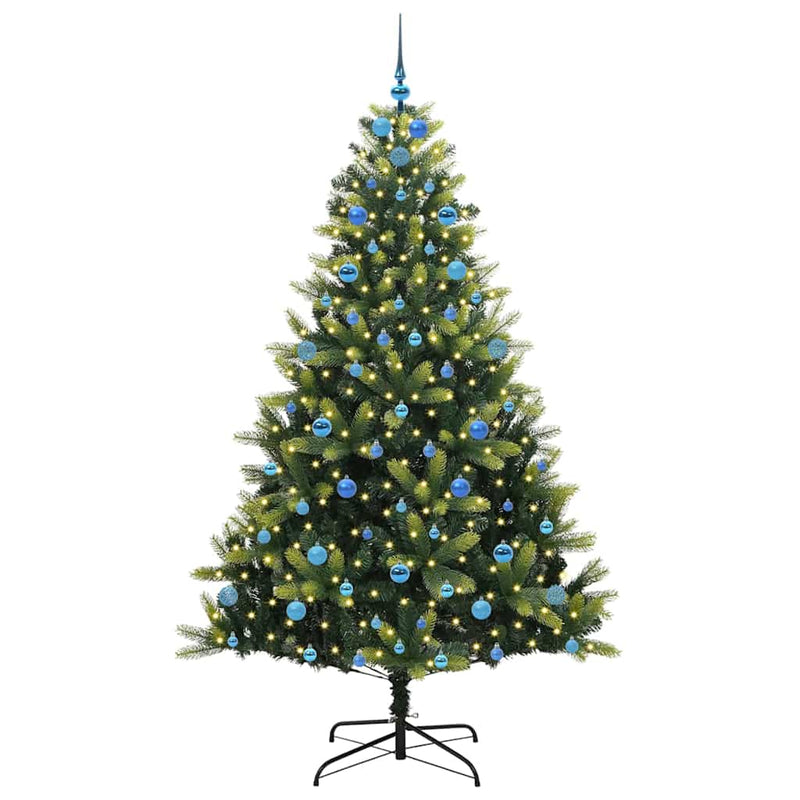 Load image into Gallery viewer, Vidaxl kunstkerstboom met scharnier 300 leds groen 210 cm pvc en pe
