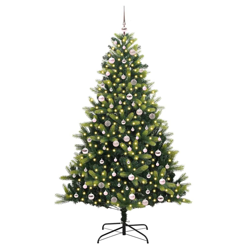 Load image into Gallery viewer, Vidaxl kunstkerstboom met scharnier 300 leds groen 240 cm pvc en pe
