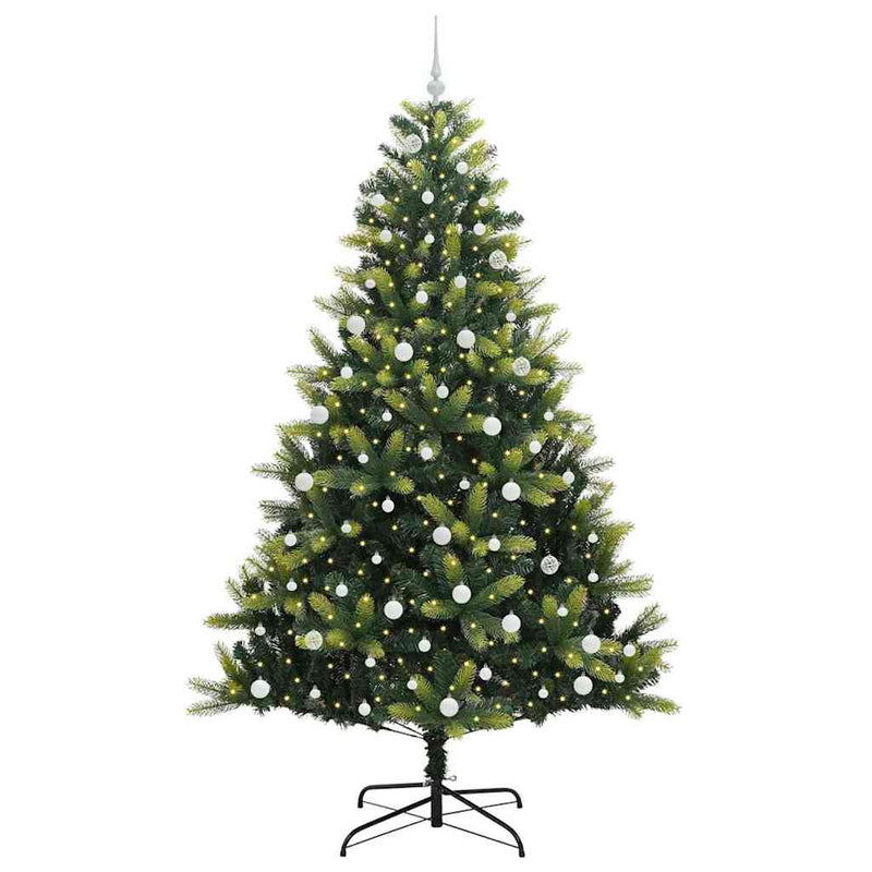 Load image into Gallery viewer, Vidaxl kunstkerstboom met scharnier 300 leds groen 240 cm pvc en pe
