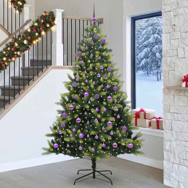 Load image into Gallery viewer, Vidaxl kunstkerstboom met scharnier 300 leds groen 240 cm pvc en pe
