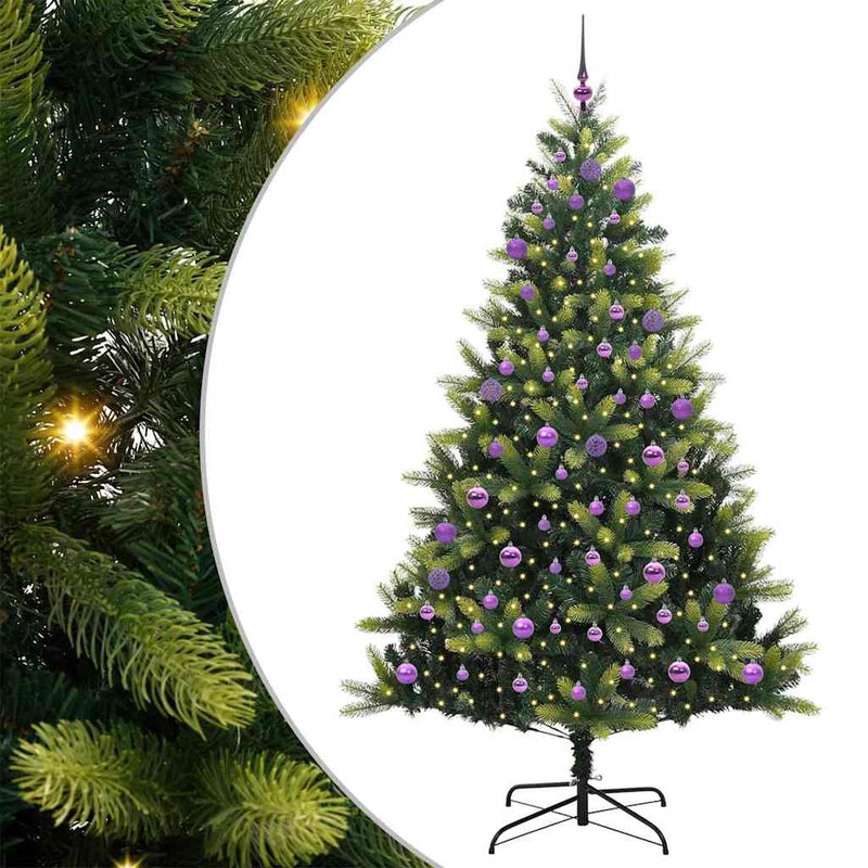 Load image into Gallery viewer, Vidaxl kunstkerstboom met scharnier 300 leds groen 240 cm pvc en pe
