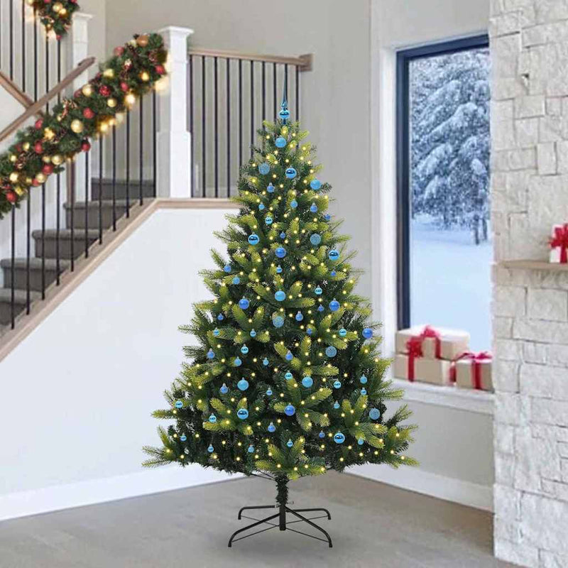 Load image into Gallery viewer, Vidaxl kunstkerstboom met scharnier 300 leds groen 240 cm pvc en pe
