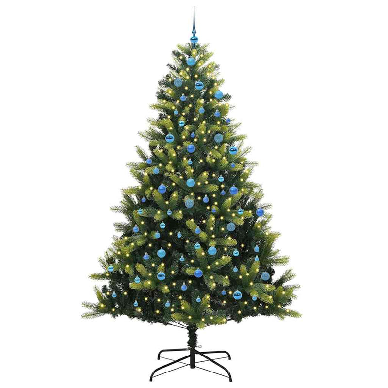 Load image into Gallery viewer, Vidaxl kunstkerstboom met scharnier 300 leds groen 240 cm pvc en pe
