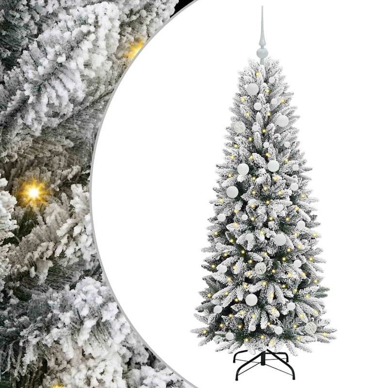 Load image into Gallery viewer, Vidaxl kunstkerstboom wit 150 cm pvc en plastic en staal en pe
