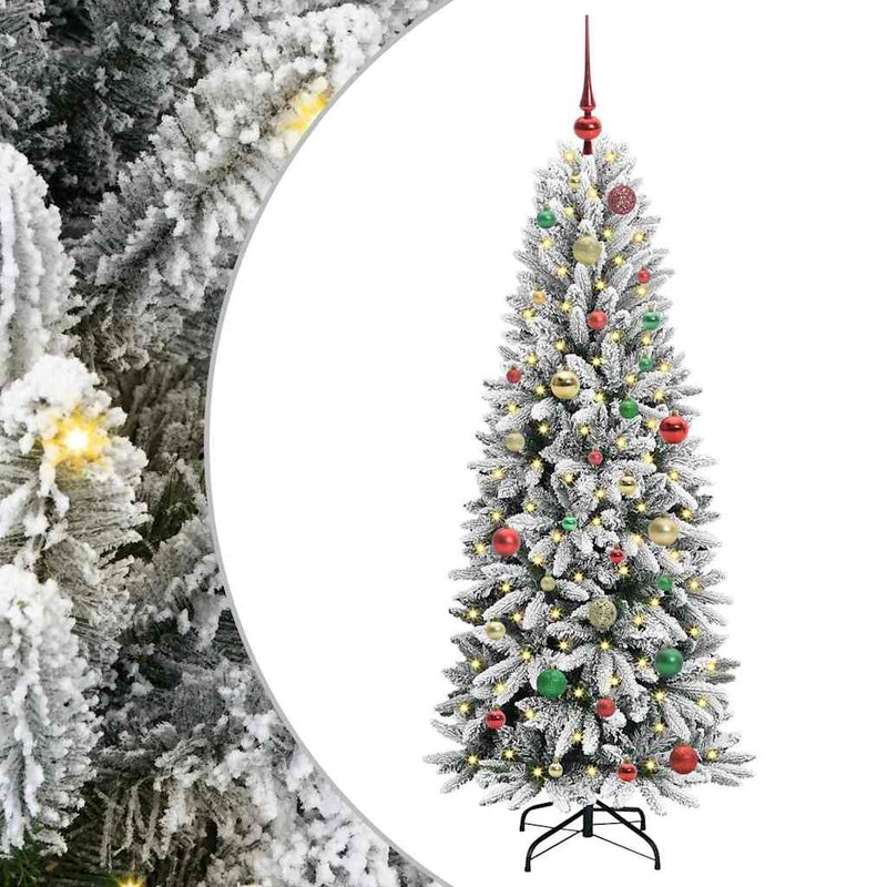 Load image into Gallery viewer, Vidaxl kunstkerstboom wit 150 cm pvc en plastic en staal en pe
