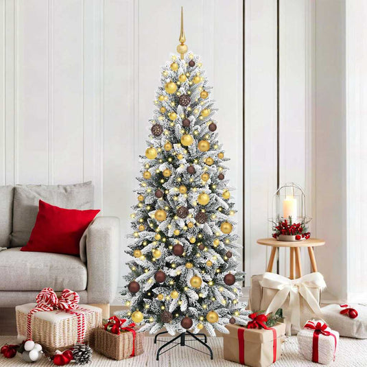 Vidaxl kunstkerstboom wit 180 cm pvc en plastic en staal en pe