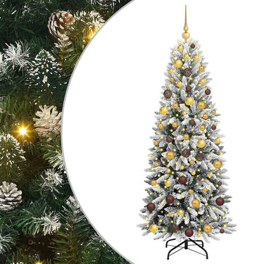Vidaxl kunstkerstboom wit 180 cm pvc en plastic en staal en pe
