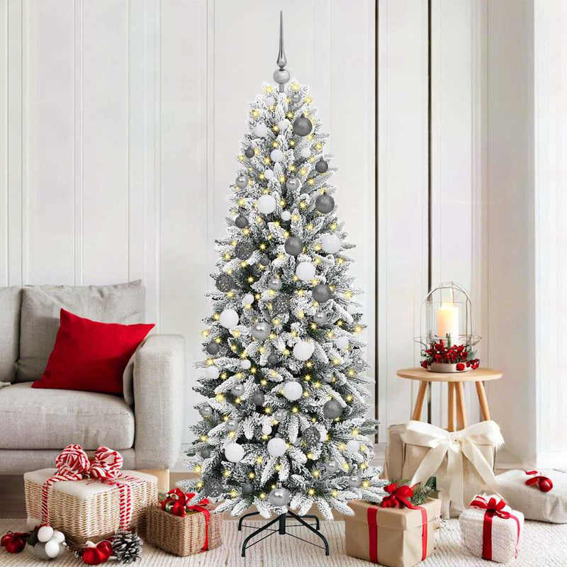 Load image into Gallery viewer, Vidaxl kunstkerstboom wit 180 cm pvc en plastic en staal en pe
