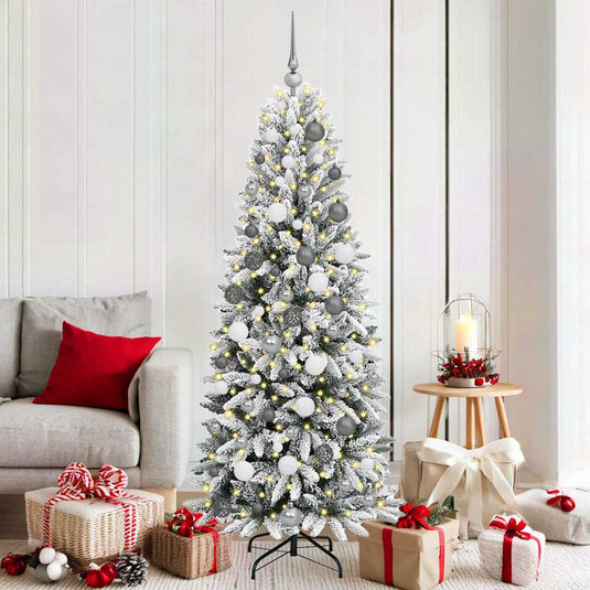Vidaxl kunstkerstboom wit 180 cm pvc en plastic en staal en pe