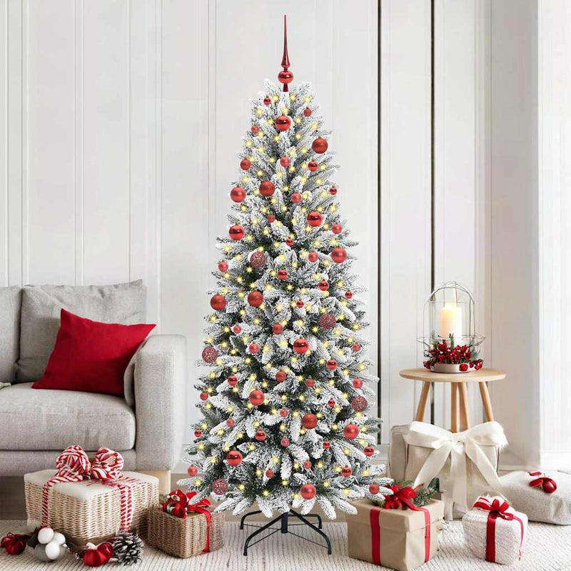 Load image into Gallery viewer, Vidaxl kunstkerstboom wit 180 cm pvc en plastic en staal en pe
