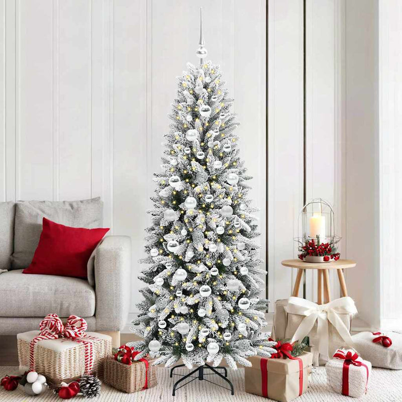 Load image into Gallery viewer, Vidaxl kunstkerstboom wit 180 cm pvc en plastic en staal en pe
