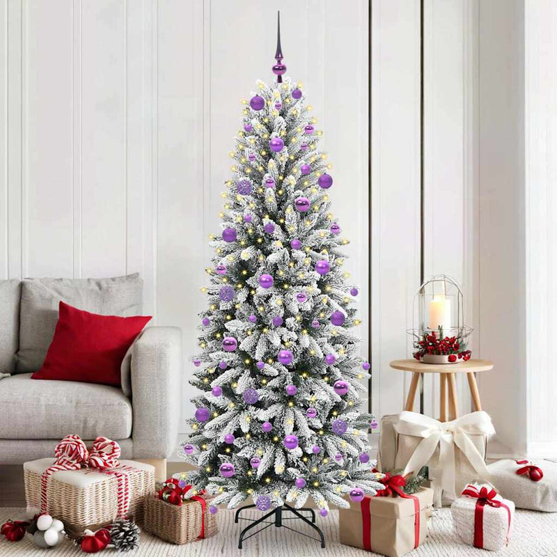 Load image into Gallery viewer, Vidaxl kunstkerstboom wit 180 cm pvc en plastic en staal en pe
