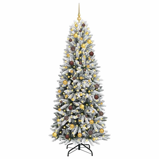 Vidaxl kunstkerstboom wit 210 cm pvc en plastic en staal en pe