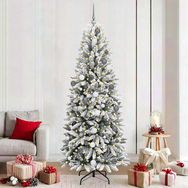 Load image into Gallery viewer, Vidaxl kunstkerstboom wit 210 cm pvc en plastic en staal en pe
