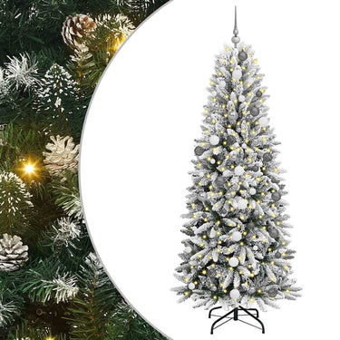 Vidaxl kunstkerstboom wit 210 cm pvc en plastic en staal en pe