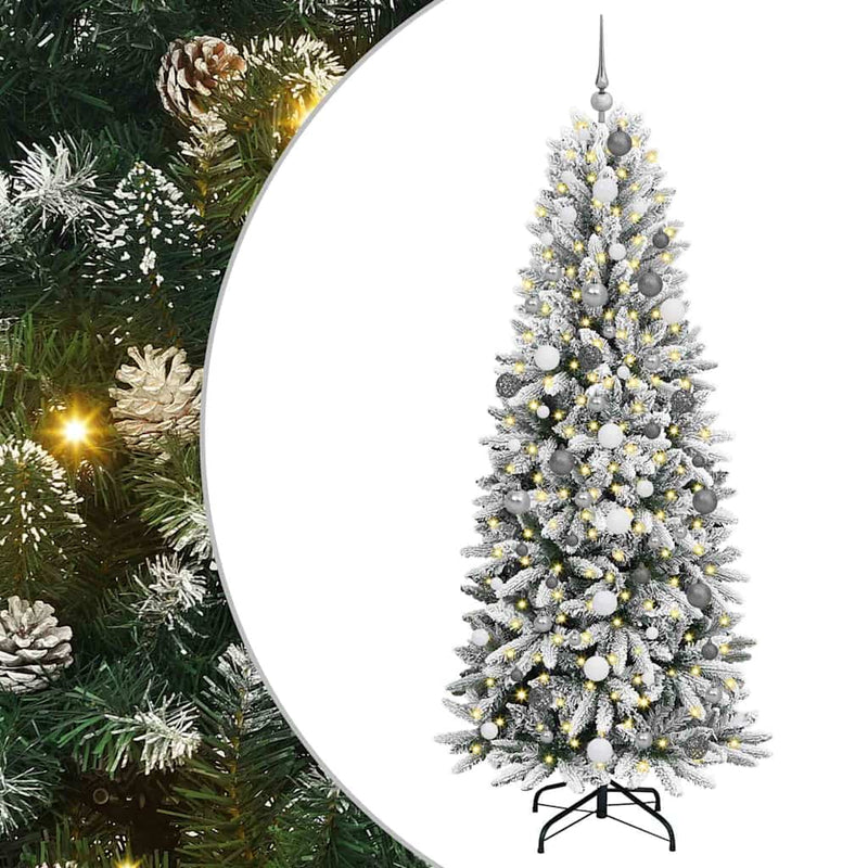 Load image into Gallery viewer, Vidaxl kunstkerstboom wit 210 cm pvc en plastic en staal en pe
