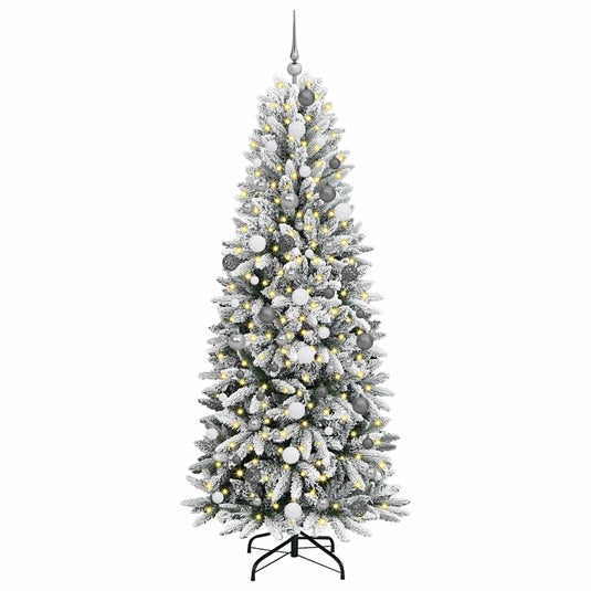 Vidaxl kunstkerstboom wit 210 cm pvc en plastic en staal en pe