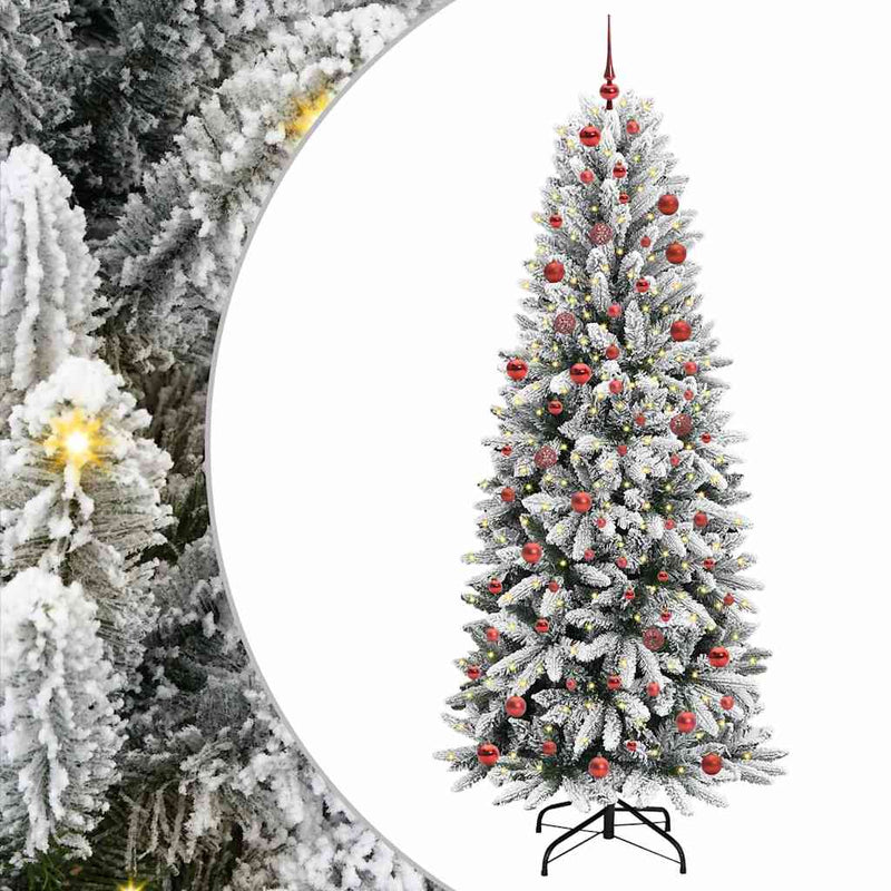 Load image into Gallery viewer, Vidaxl kunstkerstboom wit 210 cm pvc en plastic en staal en pe
