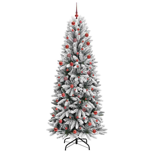 Vidaxl kunstkerstboom wit 210 cm pvc en plastic en staal en pe