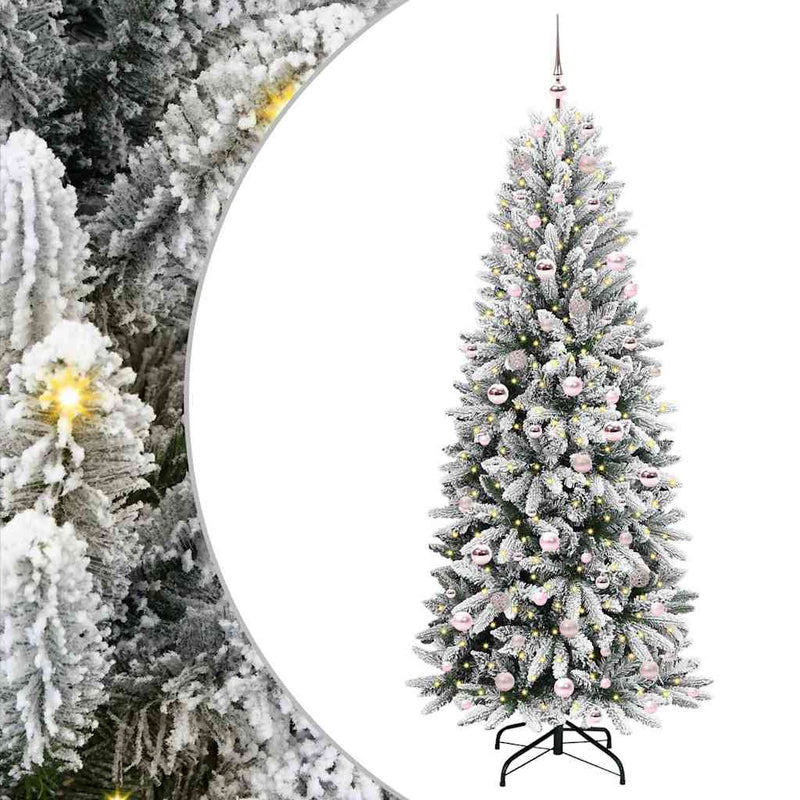 Load image into Gallery viewer, Vidaxl kunstkerstboom wit 210 cm pvc en plastic en staal en pe
