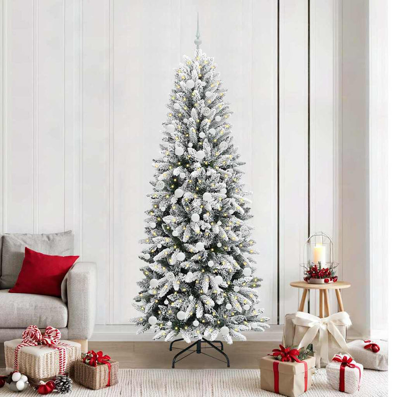 Load image into Gallery viewer, Vidaxl kunstkerstboom wit 210 cm pvc en plastic en staal en pe
