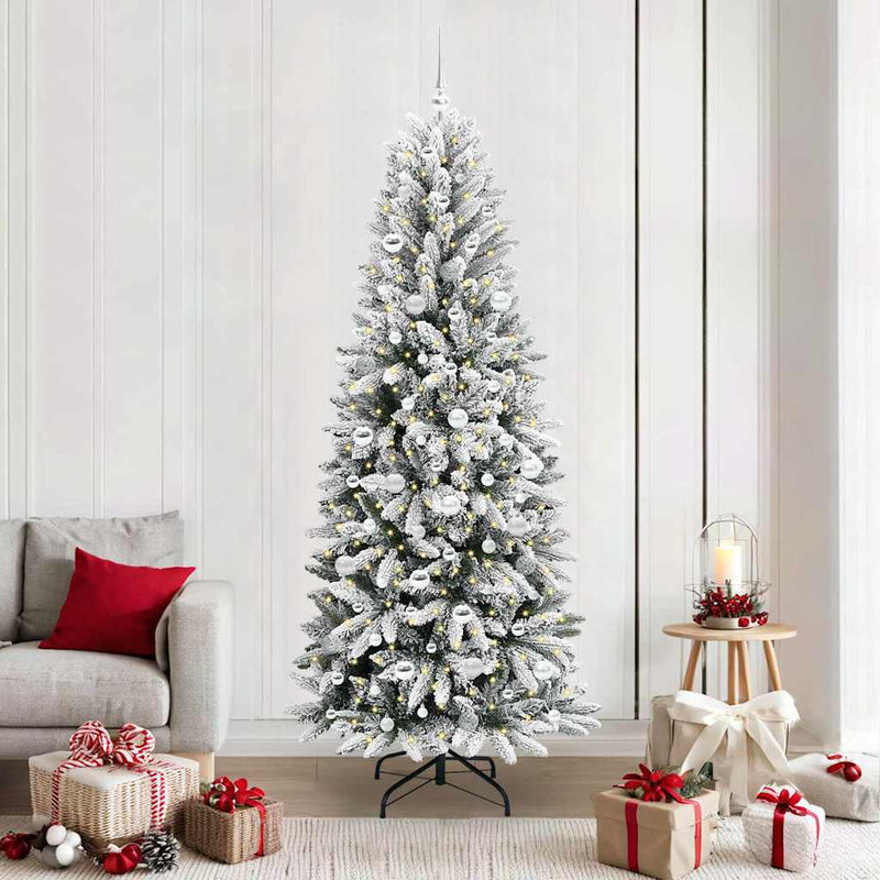 Load image into Gallery viewer, Vidaxl kunstkerstboom wit 210 cm pvc en plastic en staal en pe
