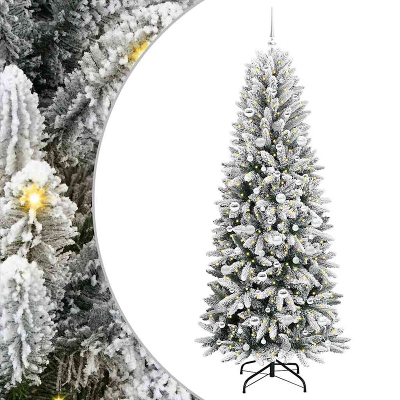 Load image into Gallery viewer, Vidaxl kunstkerstboom wit 210 cm pvc en plastic en staal en pe
