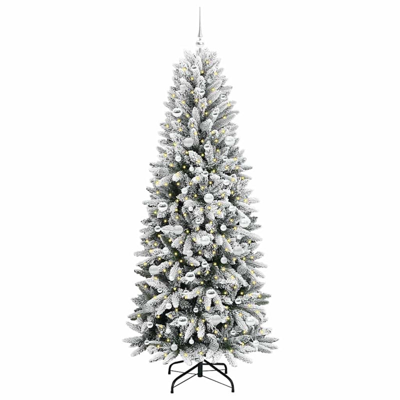 Load image into Gallery viewer, Vidaxl kunstkerstboom wit 210 cm pvc en plastic en staal en pe
