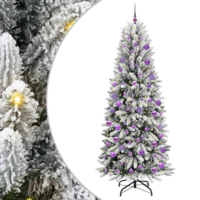 Load image into Gallery viewer, Vidaxl kunstkerstboom wit 210 cm pvc en plastic en staal en pe
