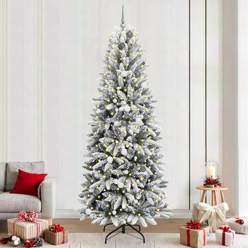 Load image into Gallery viewer, Vidaxl kunstkerstboom wit 240 cm pvc en plastic en staal en pe
